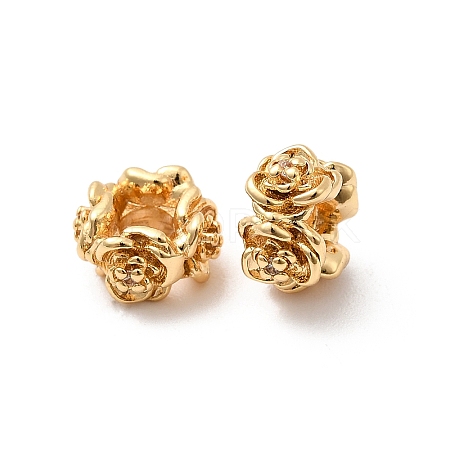 Brass Micro Pave Cubic Zirconia Beads KK-F916-11G-1