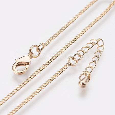 Long-Lasting Plated Brass Curb Chain Necklaces X-NJEW-K112-07G-NF-1