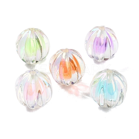 UV Plating Rainbow Iridescent Acrylic Beads OACR-H112-16A-1