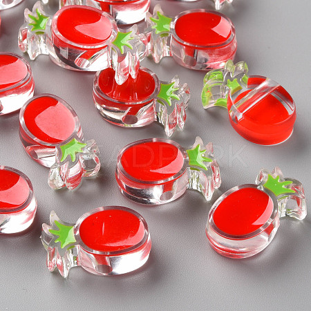 Transparent Enamel Acrylic Beads TACR-S155-002F-1