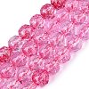 Crackle Transparent Glass Beads Strands GLAA-Q108-02A-12-1