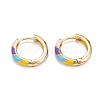 Brass Enamel Hoop Earrings EJEW-D274-07-2