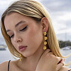 304 Stainless Steel Conch Tassel Stud Earrings TZ8504-2