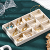12 Grids Rectangle Wood Covered with Velvet Jewelry Trinket Display Trays AJEW-WH20054-062F-01-5