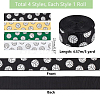4 Rolls 4 Colors Sport Ball Print Grosgrain Ribbon OCOR-PH0004-07A-2