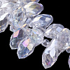 Electroplate Glass Faceted Teardrop Beads Strands EGLA-D014-01-3