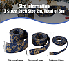 SUPERFINDINGS 6M 3 Styles Christmas Double Face Printed Polyester Ribbons OCOR-FH0001-26B-2