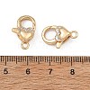 SHEGRACE Brass Micro Pave Clear Cubic Zirconia Lobster Claw Clasps XGRQ58178-754G-3