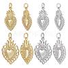 Beebeecraft 8Pcs 4 Style Rack Plating Brass Micro Pave Cubic Zirconia Pendants KK-BBC0005-80-1