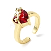 Glass Cuff Open Rings RJEW-P178-01D-G-4