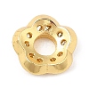 Rack Plating Brass Micro Pave Cubic Zirconia Bead Caps KK-M248-11G-2