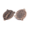 Holy Oval Carved Virgin Mary Tibetan Style Alloy Chandelier Component Links TIBEP-LF0961YKG-R-FF-2