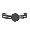 304 Stainless Steel Blank Cuff Bangle Bases with Flat Round Tray SA-CBA82C8-05C-EB-2