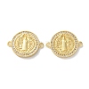 Rack Plating Brass Cubic Zirconia Saint Benedict Connector Charm KK-C084-01G-G-1