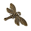 Tibetan Style Alloy Dragonfly Pendant Rhinestone Settings X-TIBEP-922-AB-FF-2