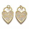 Brass Micro Pave Clear Cubic Zirconia Pendants ZIRC-S067-066-NF-1