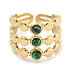 Ion Plating(IP) 304 Stainless Steel Synthetic Malachite Cuff Rings G-Z056-05G-04-2