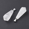 Natural Quartz Crystal Pointed Pendants G-I314-02P-20-3