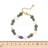 Natural Labradorite &  Amethyst & White Jade Beaded Bracelets for Women BJEW-JB13619-3