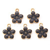 Light Gold Plated Alloy Enamel Pendants ENAM-R136-17D-1