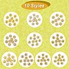 100Pcs 10 Styles Brass Bead Caps KK-CJ0002-08-9