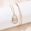 304 Stainless Steel Roman Numeral 3 Ring Pendant Necklaces NJEW-V001-06P-01-5