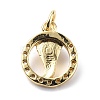 Brass Micro Pave Cubic Zirconia Charms ZIRC-F131-12G-2