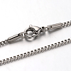304 Stainless Steel Box Chain Venetian Chain Necklaces NJEW-I065-13C-1