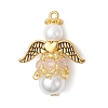 Pearlized Glass Pearl & Glass Pendants PALLOY-MZ00978-07-1