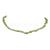 Natural Peridot Chip Beaded Necklace NJEW-JN04615-16-1