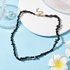 Natural Obsidian Chip Beaded Necklace NJEW-JN04616-12-2