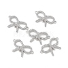 Brass Micro Pave Clear Cubic Zirconia Connector Charms KK-E068-VB066-4