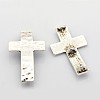 Tibetan Style Alloy Hammered Cross Beads X-TIBE-AD60234-AS-FF-1