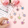 10Pcs Handmade Polymer Clay & Alloy Pendant Decoraions HJEW-YW00183-5