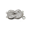 Brass Micro Pave Clear Cubic Zirconia Box Clasps KK-E084-28P-1