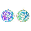 Ion Plating(IP) 201 Stainless Steel Filigree Big Pendants X-STAS-S118-079-1