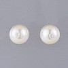 Plastic Imitation Pearl Ear Studs EJEW-JE03618-01-1