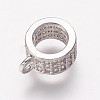 Brass Cubic Zirconia Tube Bails KK-P134-63P-2