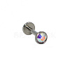 G23 Titanium Cubic Zirconia Flat Round 17 Gauge Threadless Labrets for Women Men WG1F07B-02-2