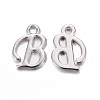 Platinum Plated Alloy Letter Pendants PALLOY-J718-01P-B-1