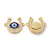 Rack Plating Real 18K Gold Plated Brass Micro Pave Clear Cubic Zirconia Connector Charms ZIRC-L102-01G-01-2
