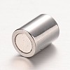 Textured 304 Stainless Steel Column Magnetic Clasps with Glue-in Ends STAS-I045-11RG-3