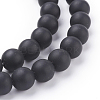 Synthetic Black Stone Beads Strands G508-2-3