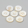 Natural 4-Hole Freshwater Shell Buttons BUTT-T011-01A-1