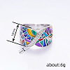 Ethnic Style Brass Micro Pave Cubic Zirconia and Enamel Finger Rings FS-WG810B2-05-4