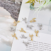 DICOSMETIC 12Pcs 2 Colors Brass Micro Pave Clear Cubic Zirconia Charms FIND-DC0003-27-4