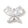 Brass Pave Clear Cubic Zirconia Connector Charms KK-G499-11P-1