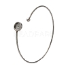 304 Stainless Steel Cuff Blank Bangle Bases with Round Tray STAS-Z088-04B-P-1