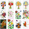 Flower/Bird Pattern Cardboard DIY Paper Quilling Tools Drawings Sample Cards DIY-GA0006-36-5