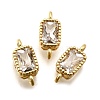 Real 18K Gold Plated Brass Micro Pave Cubic Zirconia Links Connectors ZIRC-L100-009G-07-1